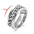 Titanium Steel Anxiety Spinner Ring – Rotating Chain Fidget Ring for Men & Women